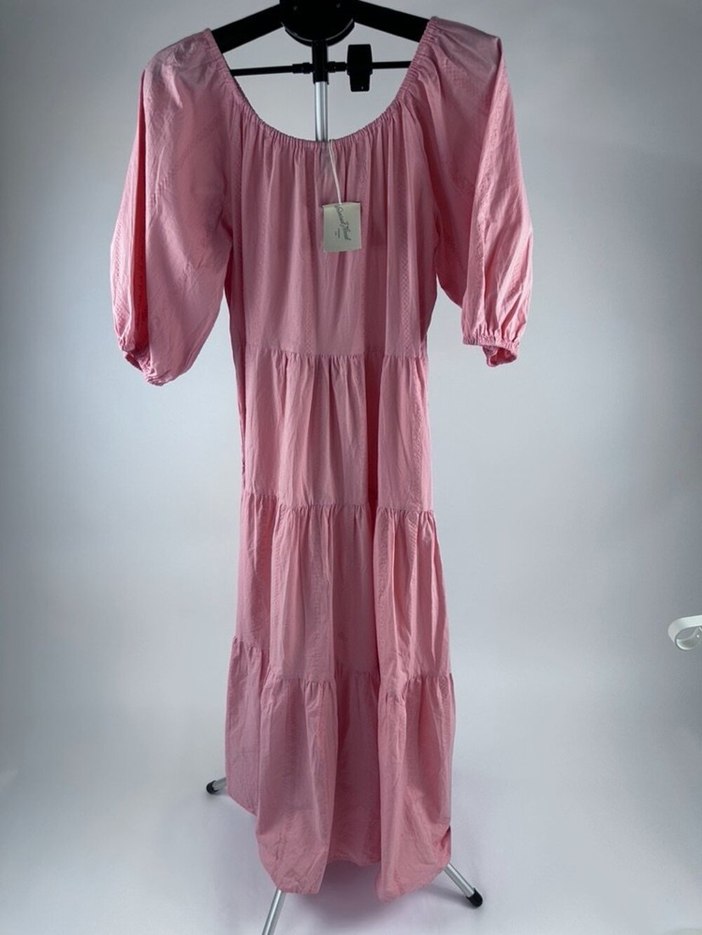 Universal Thread Dusty Pink Boho Midi Dress M NWT Cotton Puff Sleeve Peasant